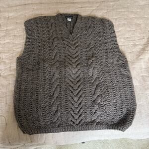 J. Peterman Company Sweater Vest 100% Wool Academia Grandpa Size XL